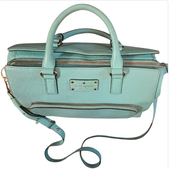 Kate Spade  New York Marian Baxter Street Dusty Mint Leather Crossbody Satchel - Picture 2 of 10